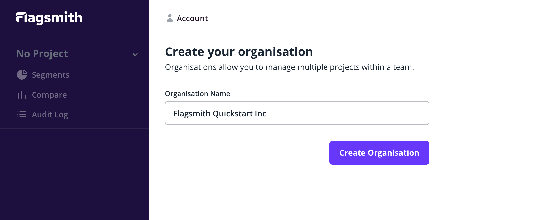 Create Organisation